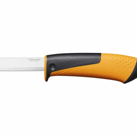 Fiskars Hardware általános kés, tokba épített élezővel (1023618)